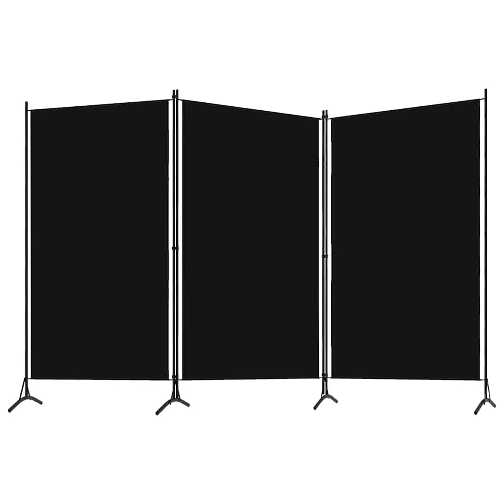 Black 3-Panel Folding Screen for Spaces