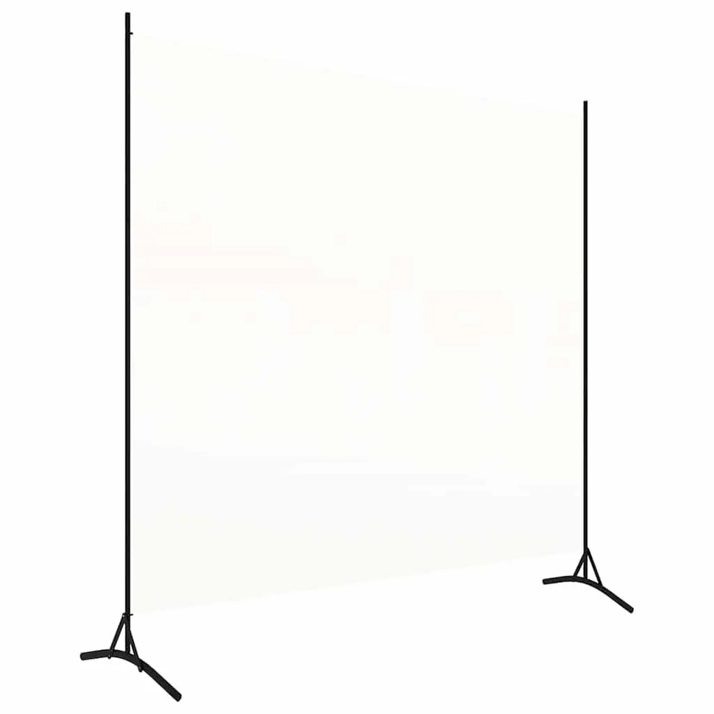 White Fabric Folding Room Divider Screen 175x180 cm