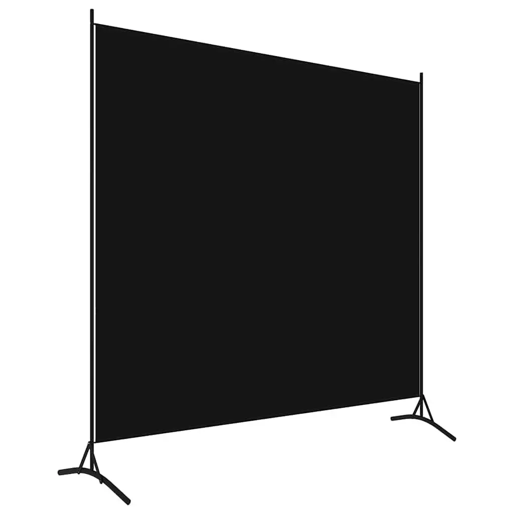 Room Divider Fabric Black Portable Partition Folding Screen 175x180 cm