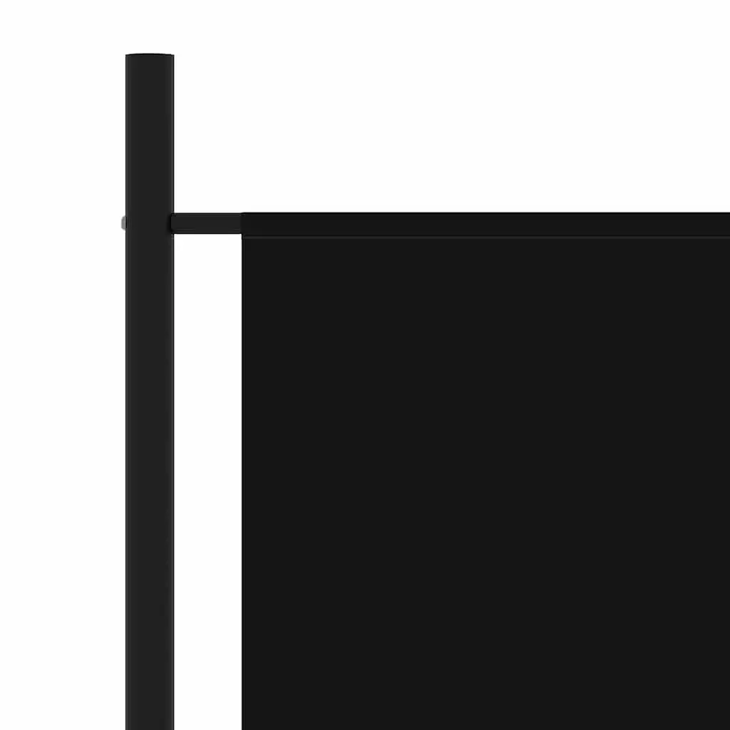Room Divider Fabric Black Portable Partition Folding Screen 175x180 cm