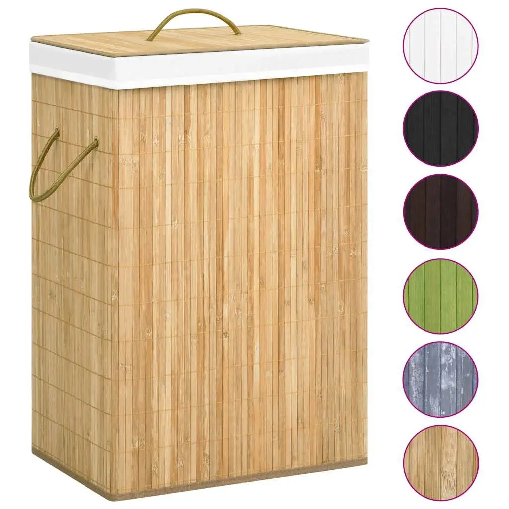 Bamboo Laundry Basket with 2 Compartments 72L