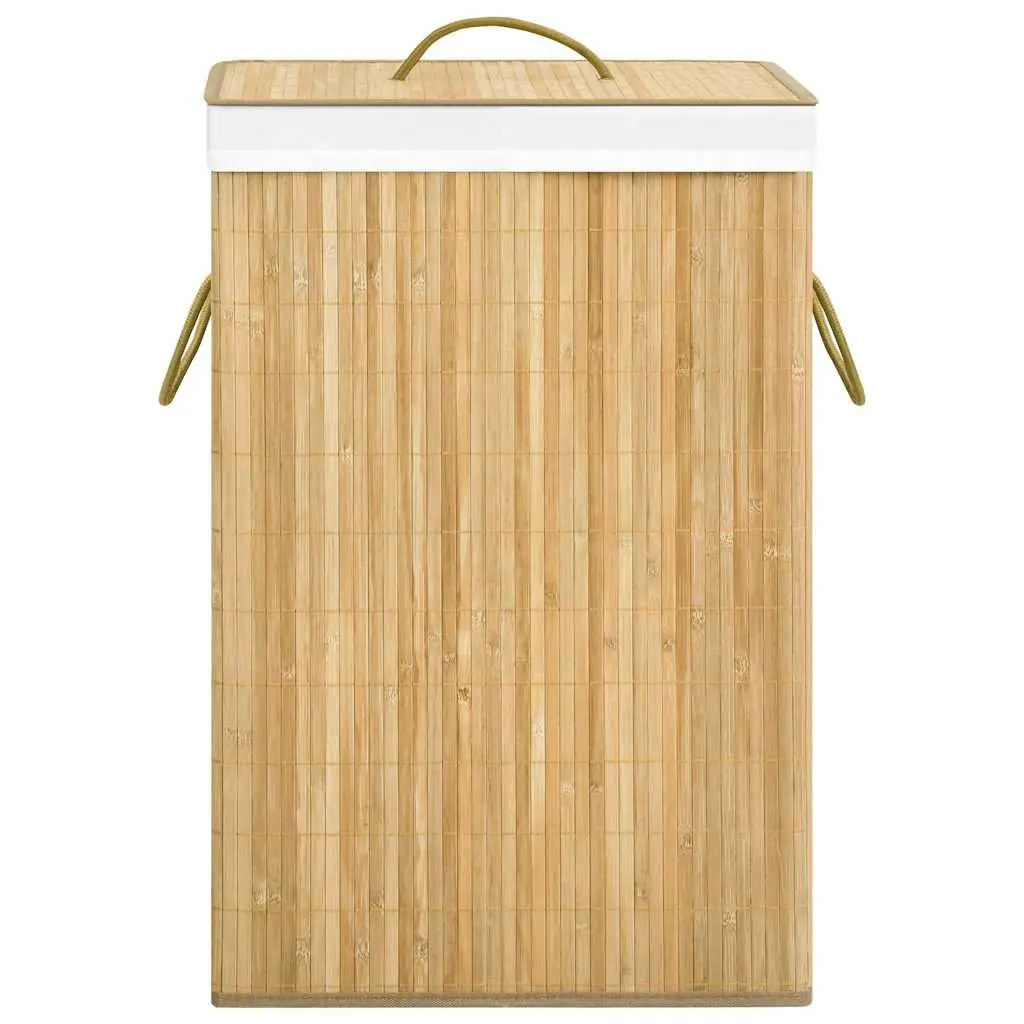 Bamboo Laundry Basket with 2 Compartments 72L