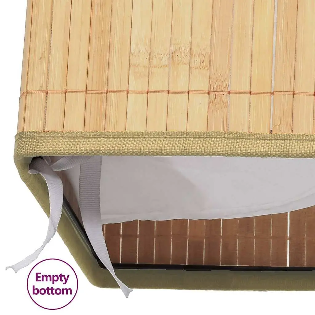 Bamboo Laundry Basket with 2 Compartments 72L