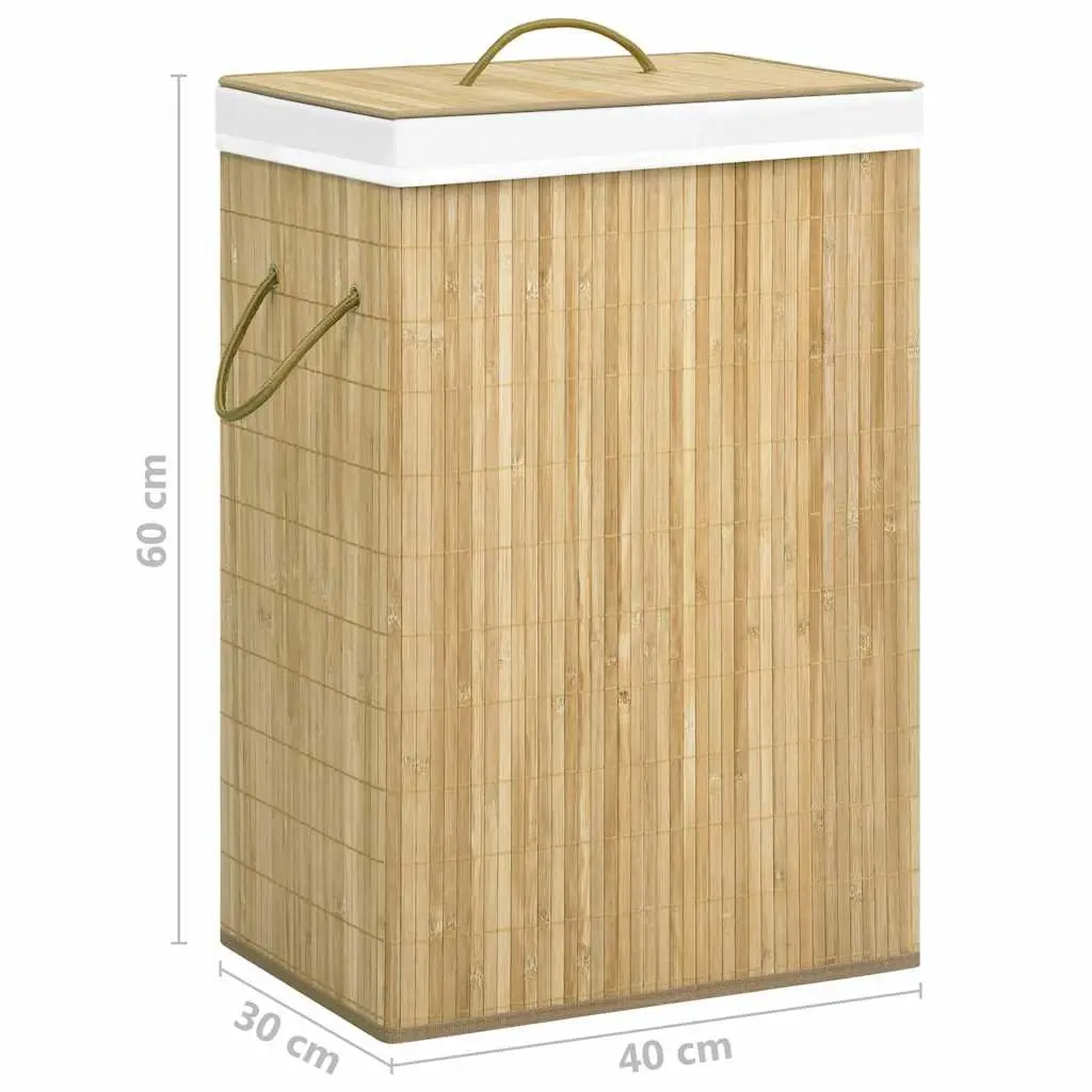 Bamboo Laundry Basket with 2 Compartments 72L