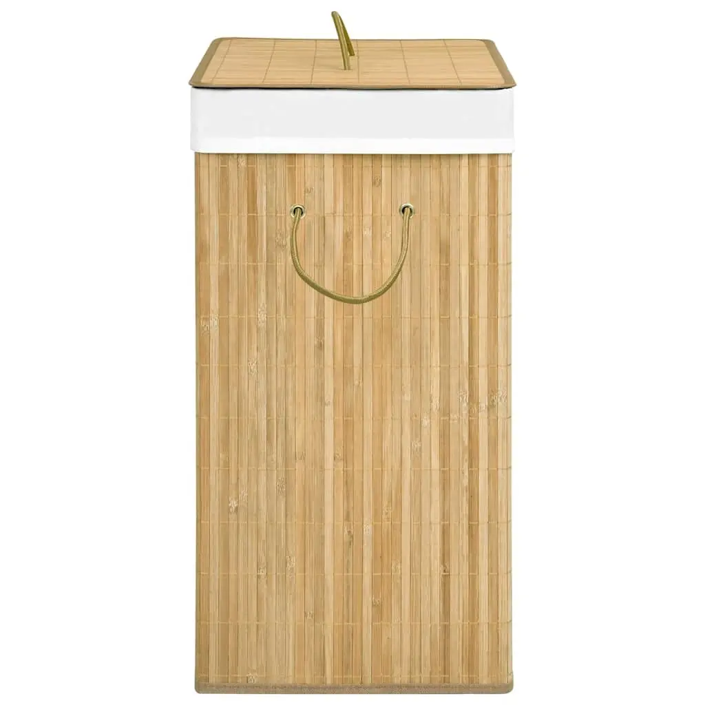 100L Bamboo Laundry Basket with Two Sections