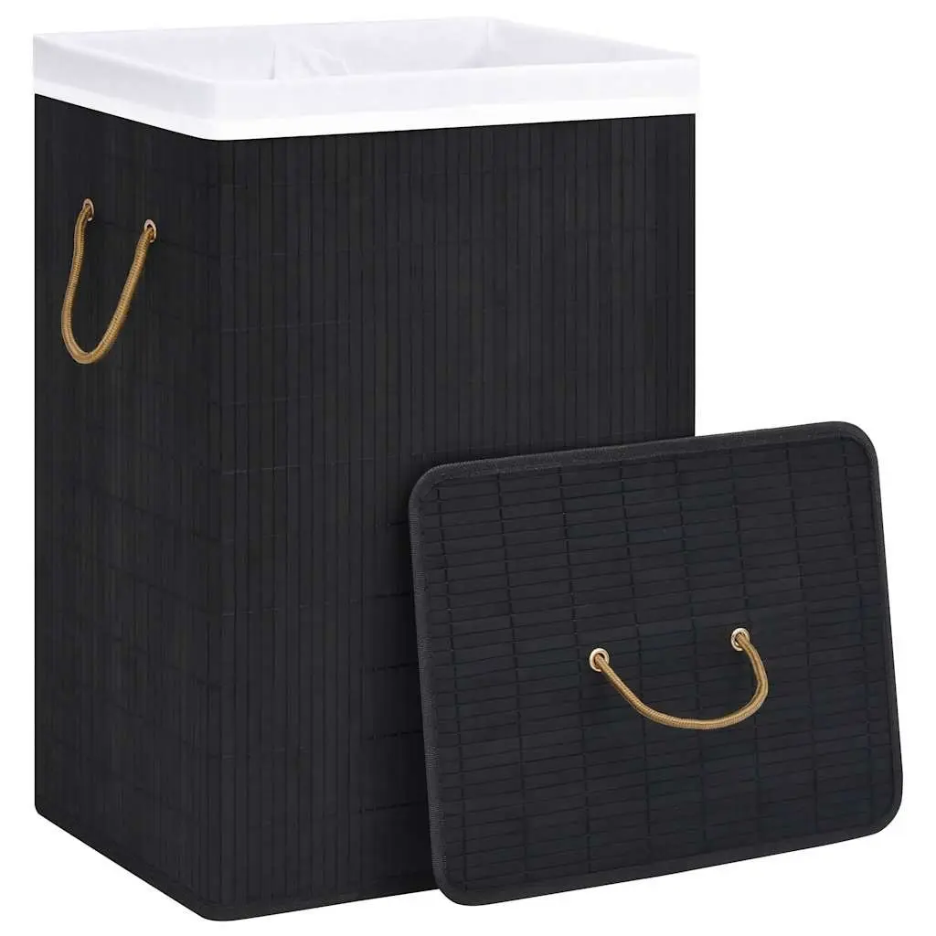 Bamboo Laundry Basket with 2 Compartments 72L