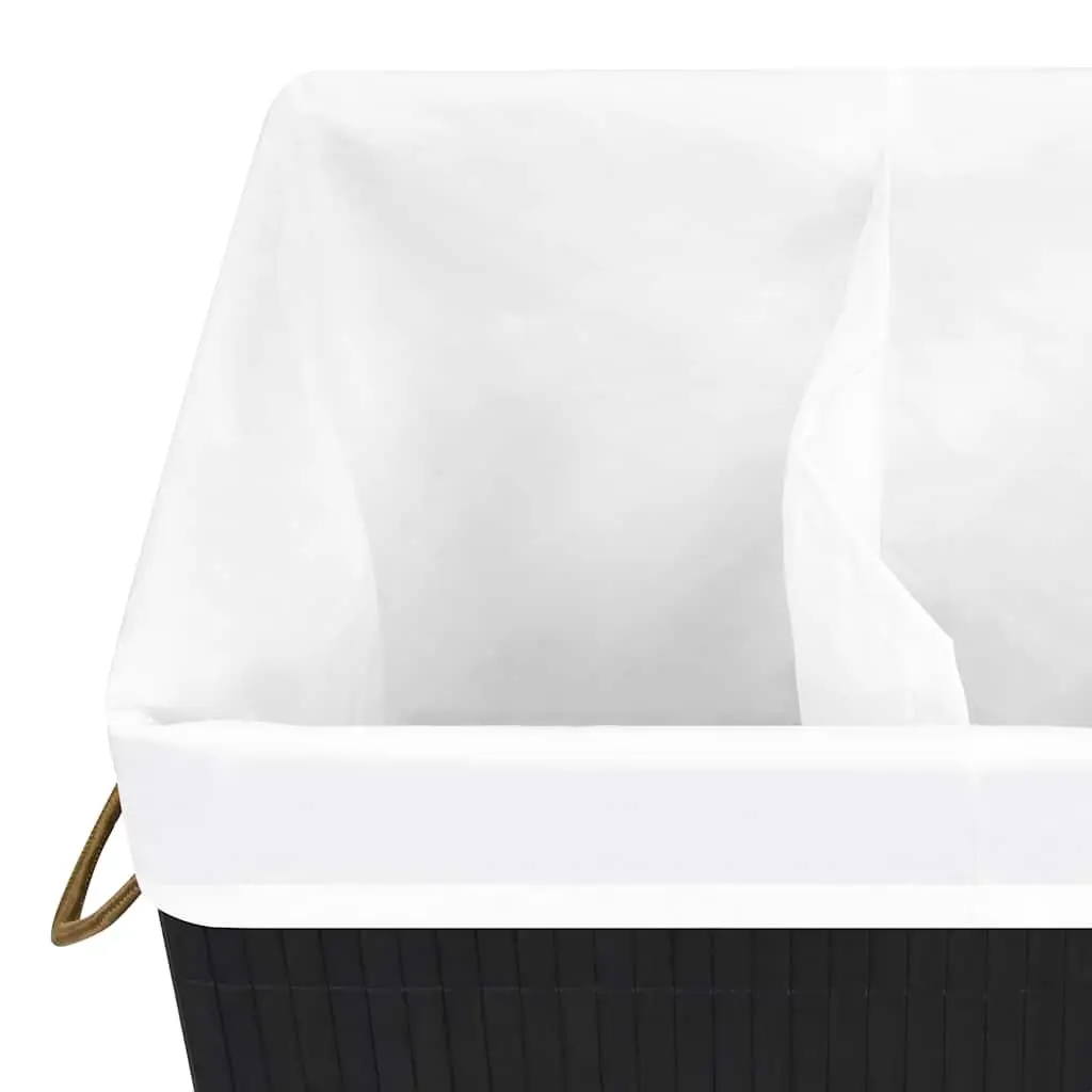 Bamboo Laundry Basket with 2 Compartments 72L