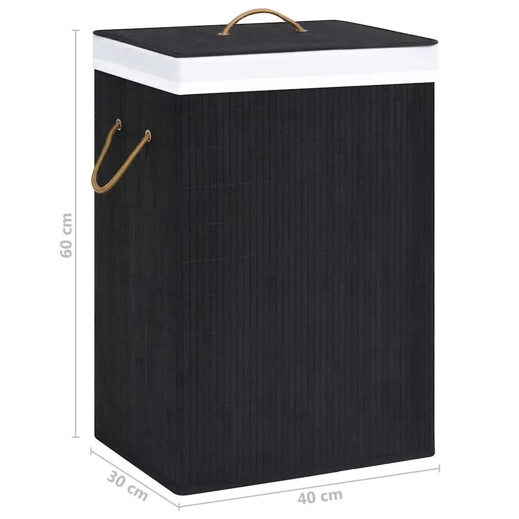 Bamboo Laundry Basket with 2 Compartments 72L