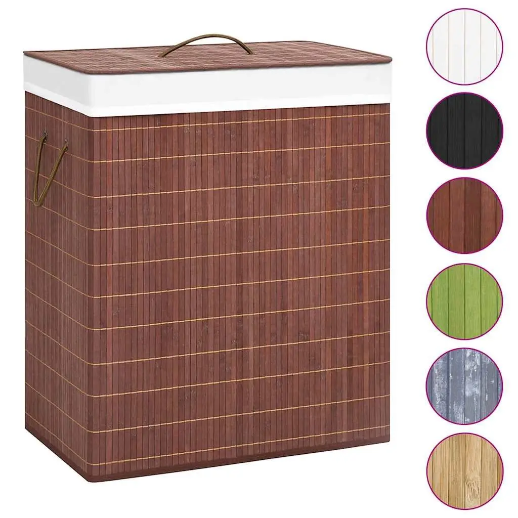 Bamboo Laundry Basket with 2 Sections