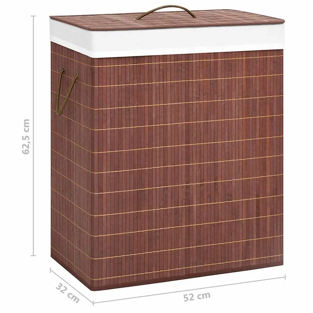 Bamboo Laundry Basket with 2 Sections