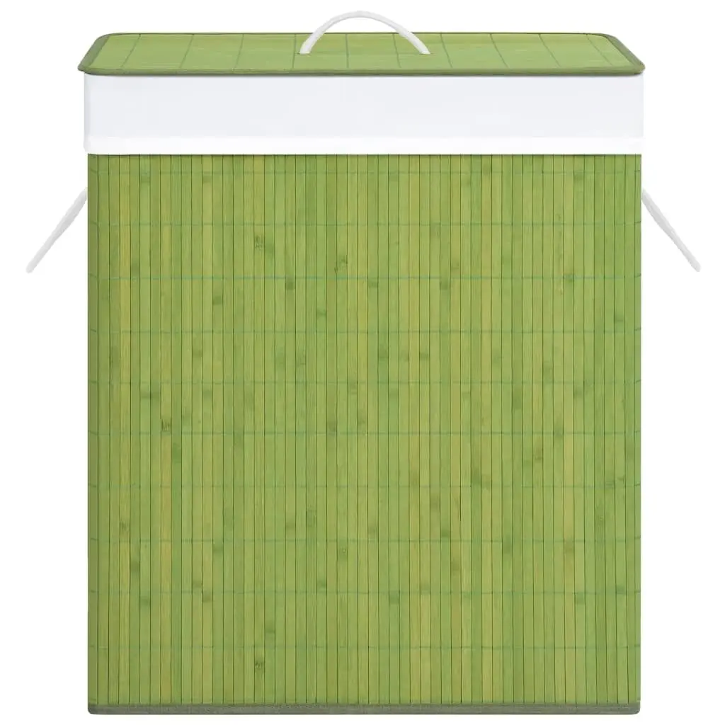 Bamboo Laundry Basket with Dual Sections