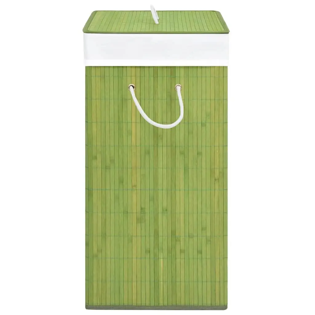 Bamboo Laundry Basket with Dual Sections