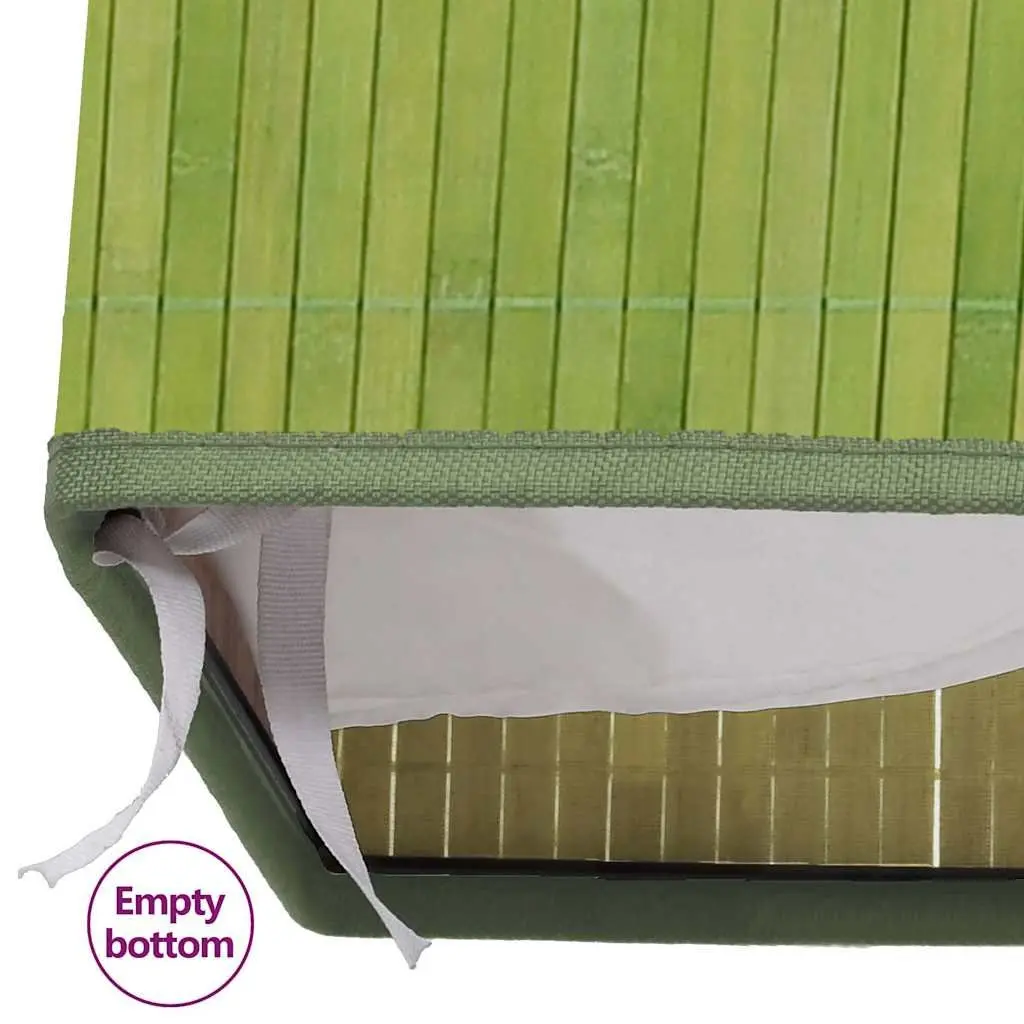 Bamboo Laundry Basket with Dual Sections