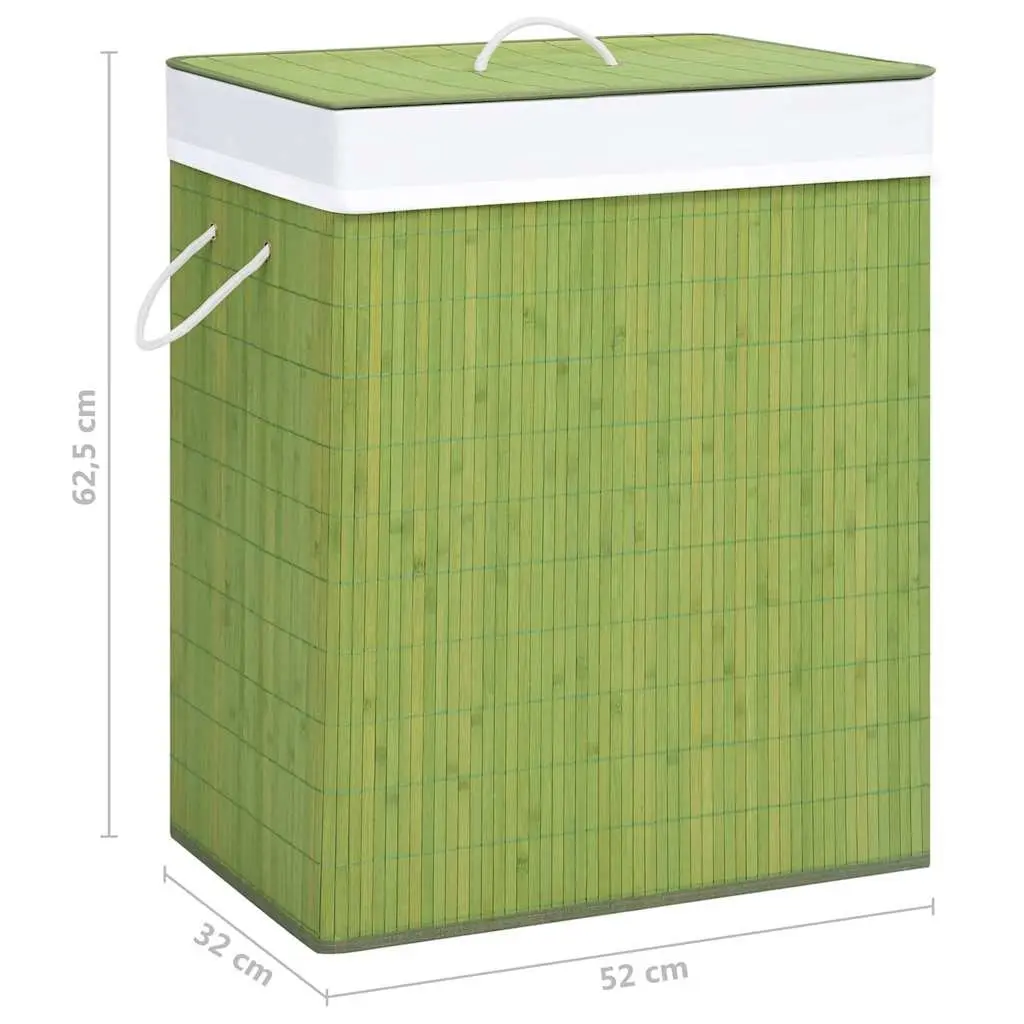 Bamboo Laundry Basket with Dual Sections