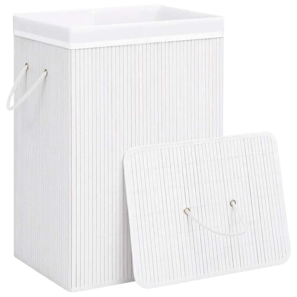 Single Section Bamboo Laundry Basket with Removable Liner