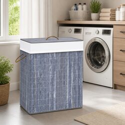 High-Quality Grey Bamboo Laundry Basket 83L