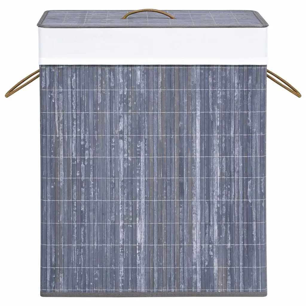 Grey Bamboo Laundry Basket 83L