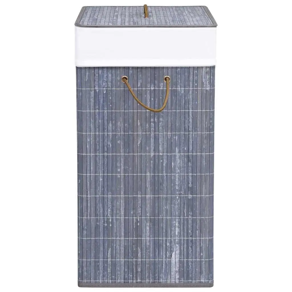 Grey Bamboo Laundry Basket 83L