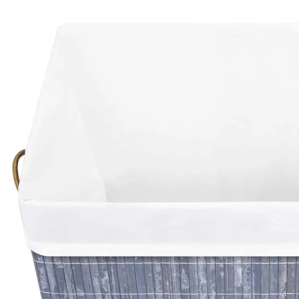 Grey Bamboo Laundry Basket 83L
