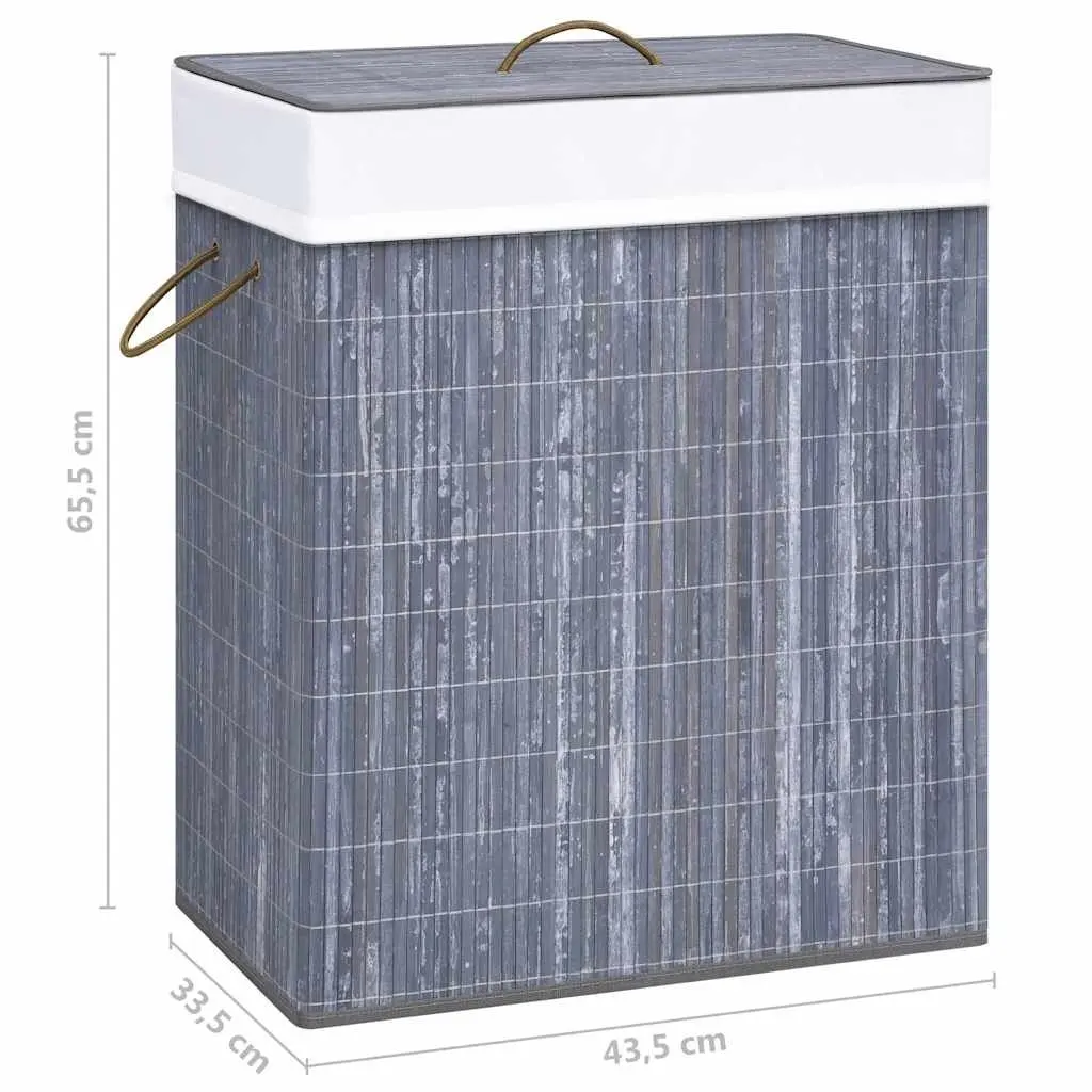 Grey Bamboo Laundry Basket 83L