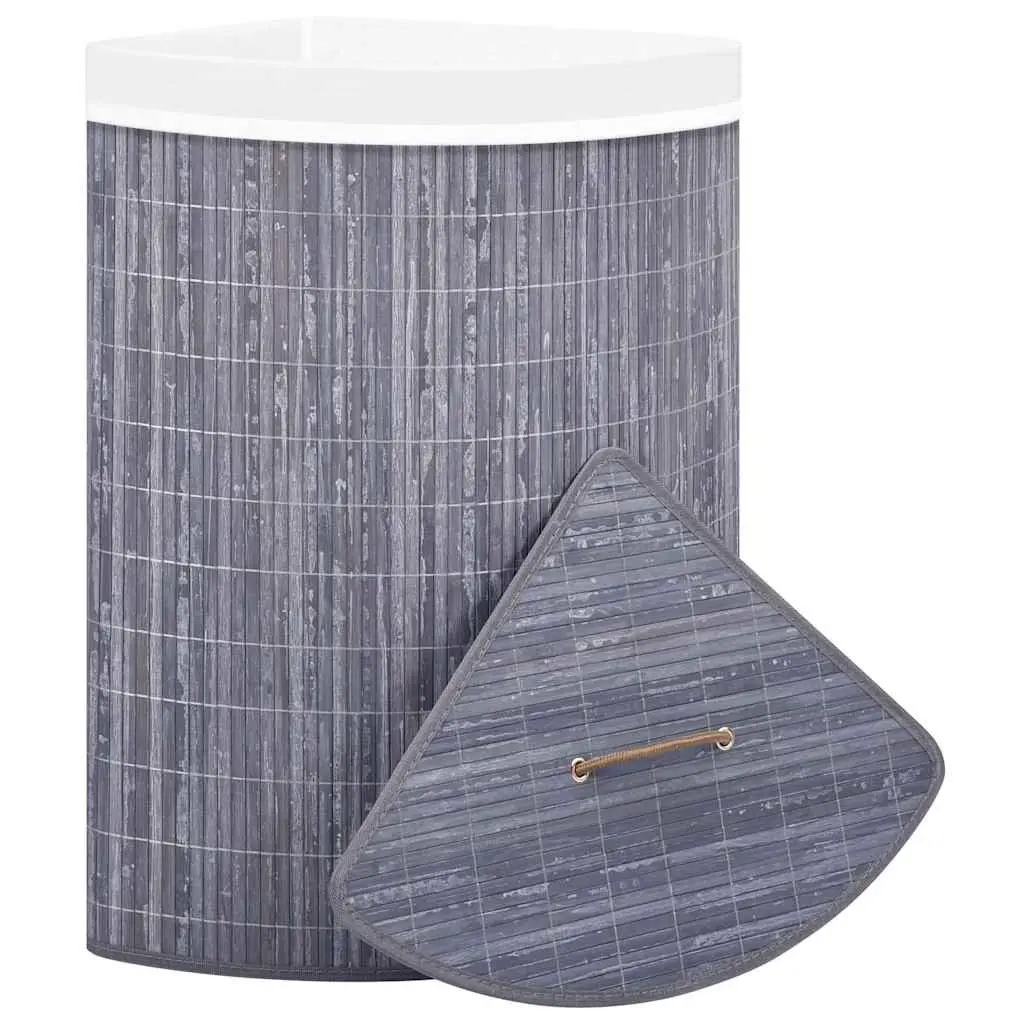 Bamboo Corner Laundry Basket 60L with Removable Liner