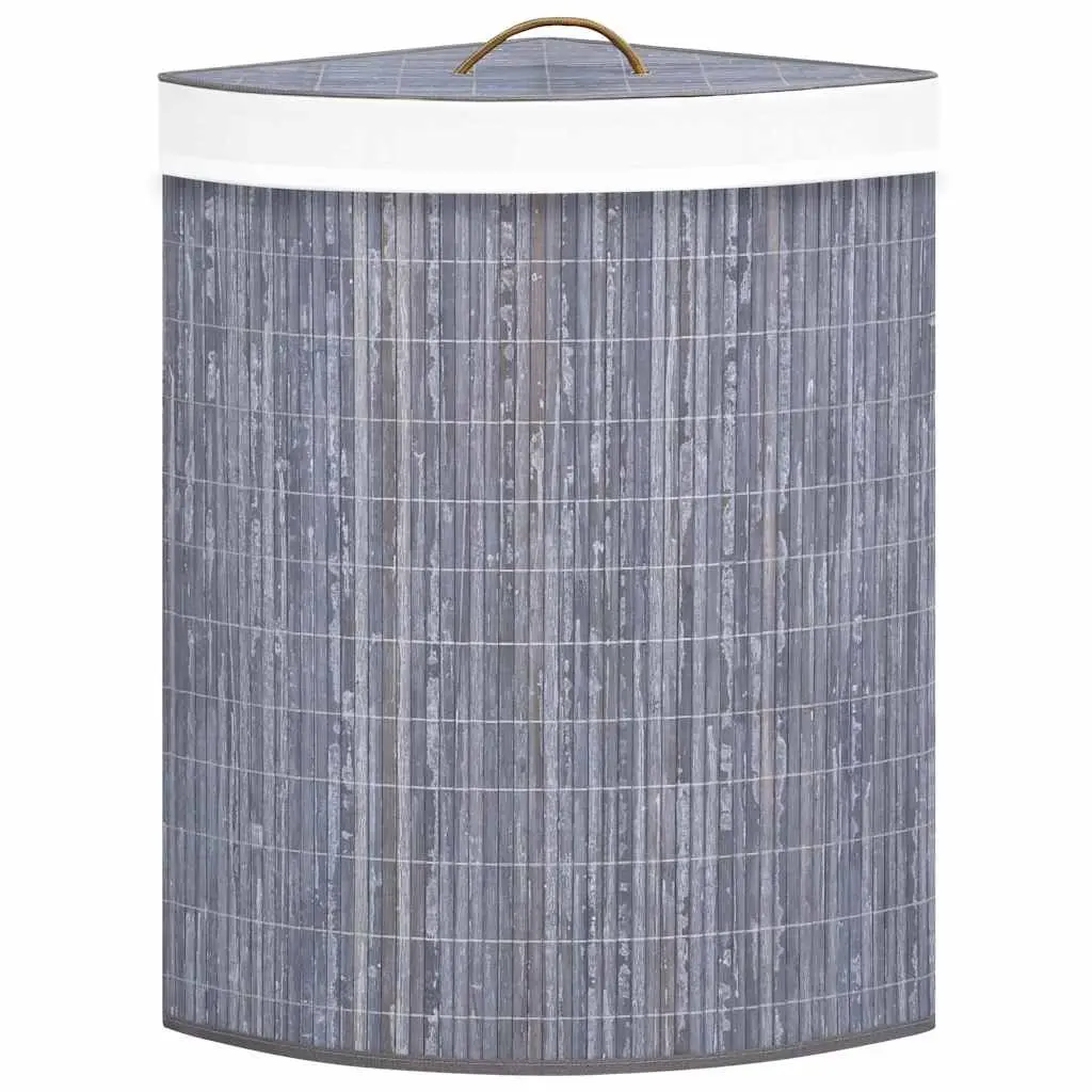 Bamboo Corner Laundry Basket 60L with Removable Liner