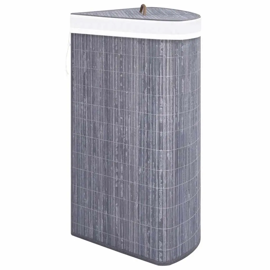 Bamboo Corner Laundry Basket 60L with Removable Liner