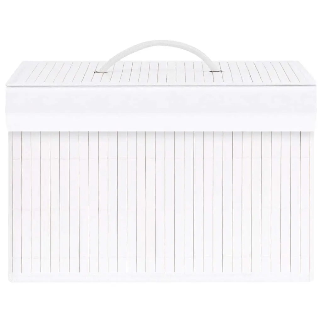 Set of 4 Durable Bamboo Storage Boxes in White