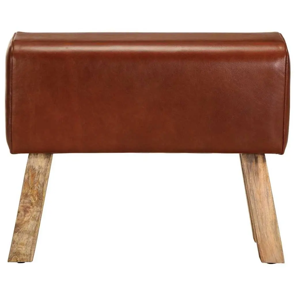 Gym Bok Bench with Leather Seat and Solid Wood Legs