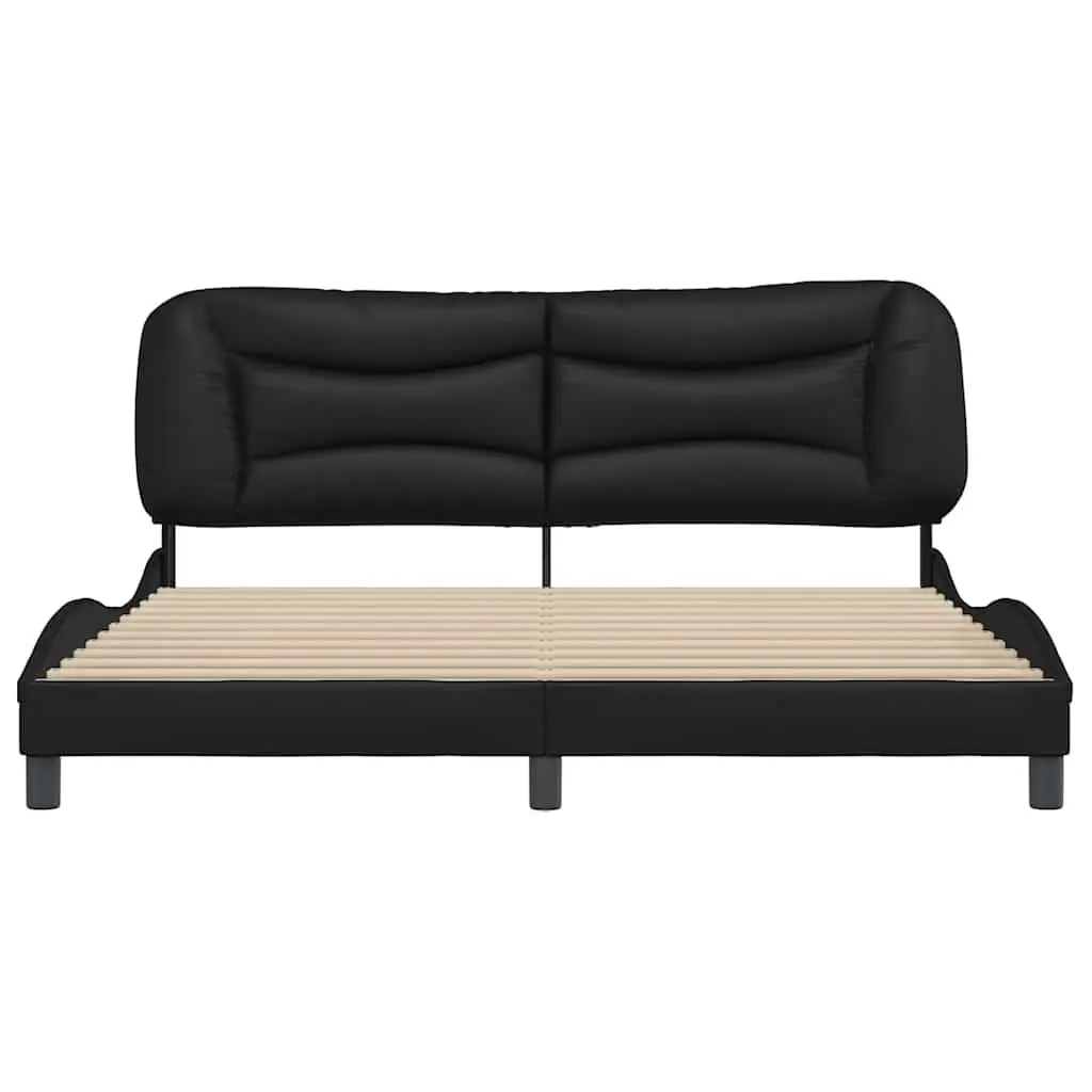 King Bed Frame Faux Leather 180x200cm Black