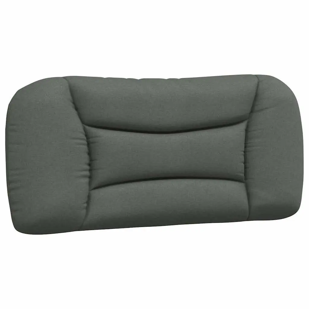 Grey Fabric Bed Frame with Cushioned Headboard