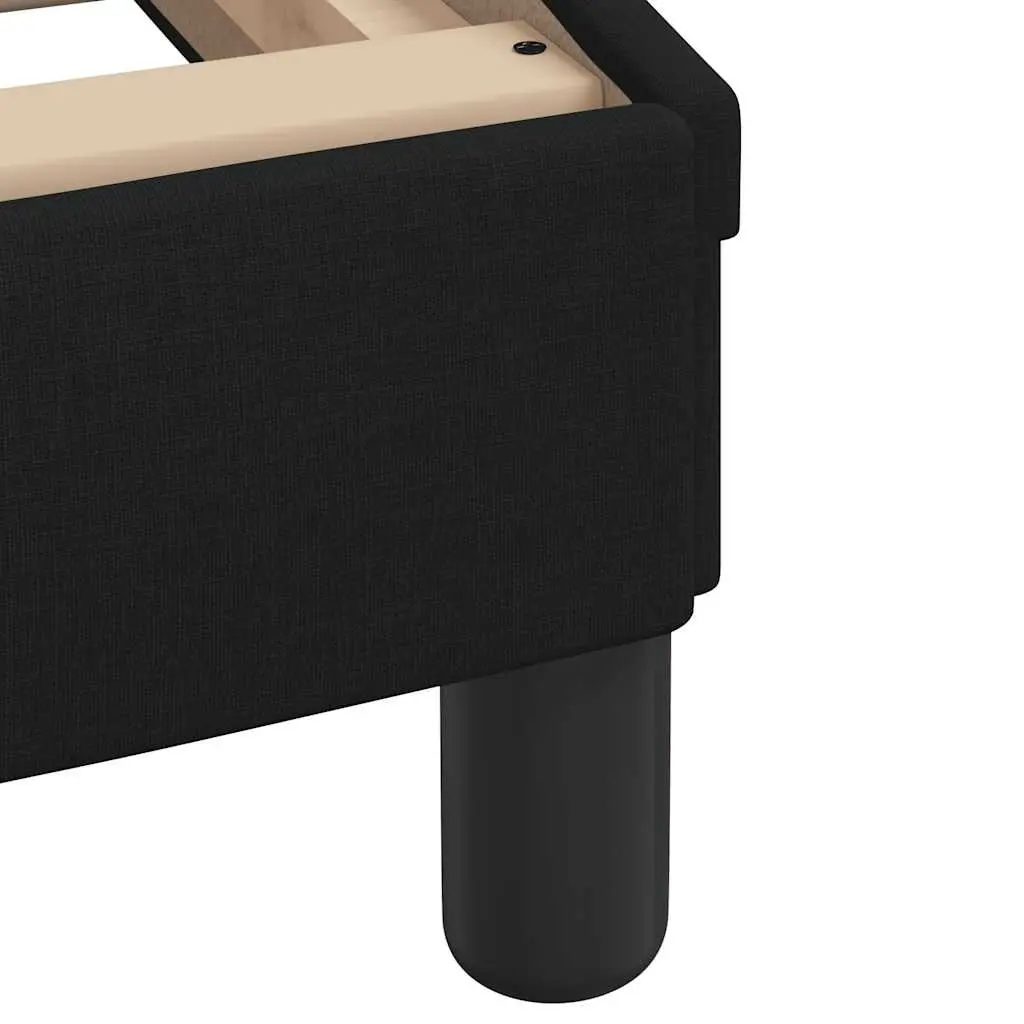 Black Bed Frame with Upholstered Headboard 90x190 cm