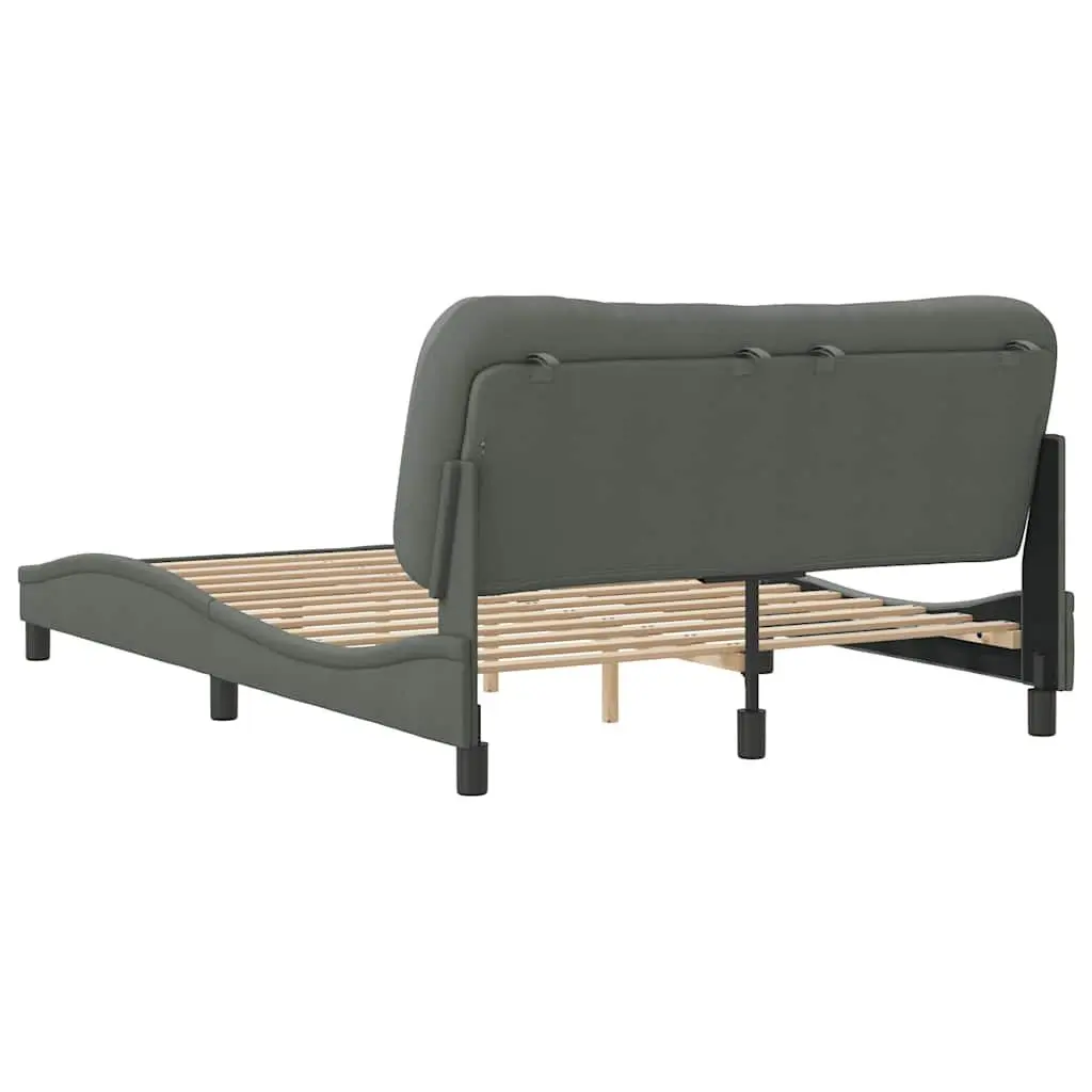 Grey Fabric Queen Bed Frame with Headboard