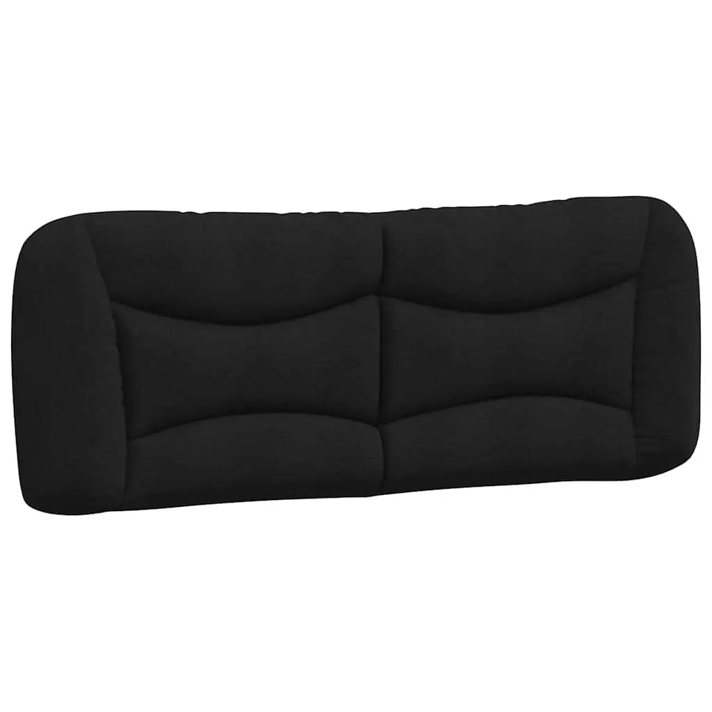 Black Fabric Queen Bed Frame with Cushioned Headboard