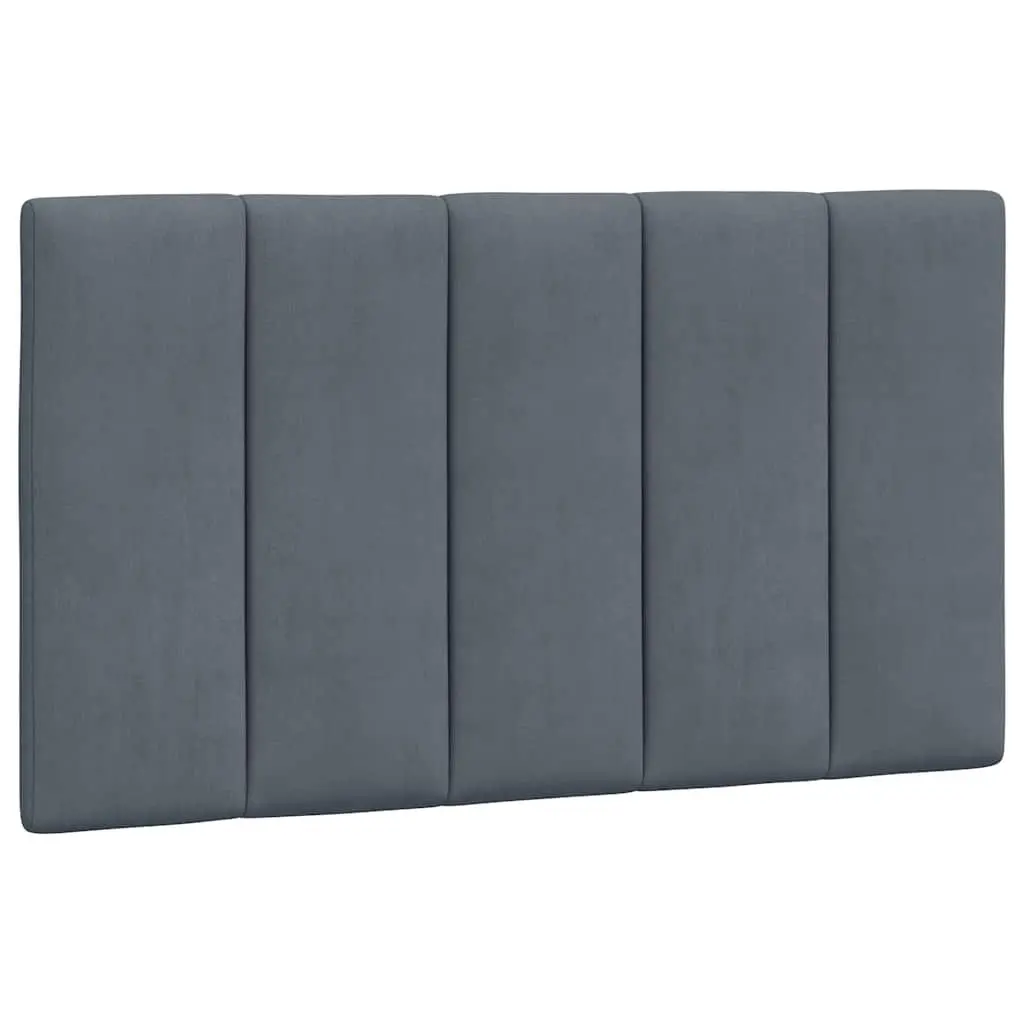 Grey Velvet Bed Frame with Cushioned Headboard