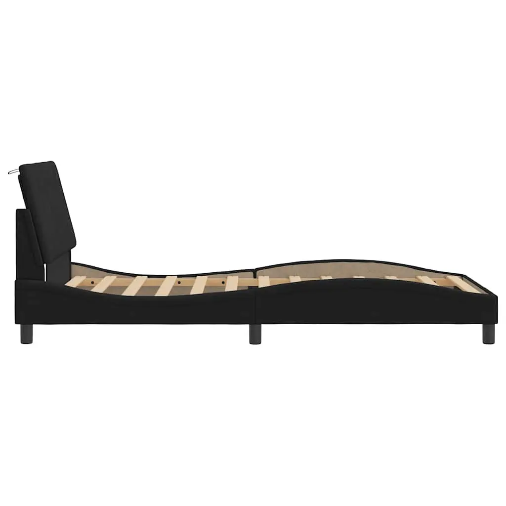 King Single Bed Frame with Velvet Headboard
