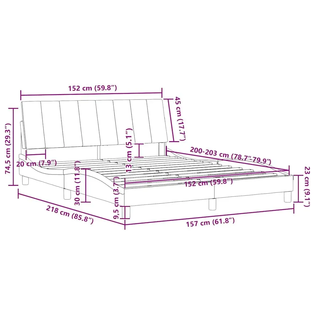 Black Velvet Queen Bed Frame with Cushioned Headboard