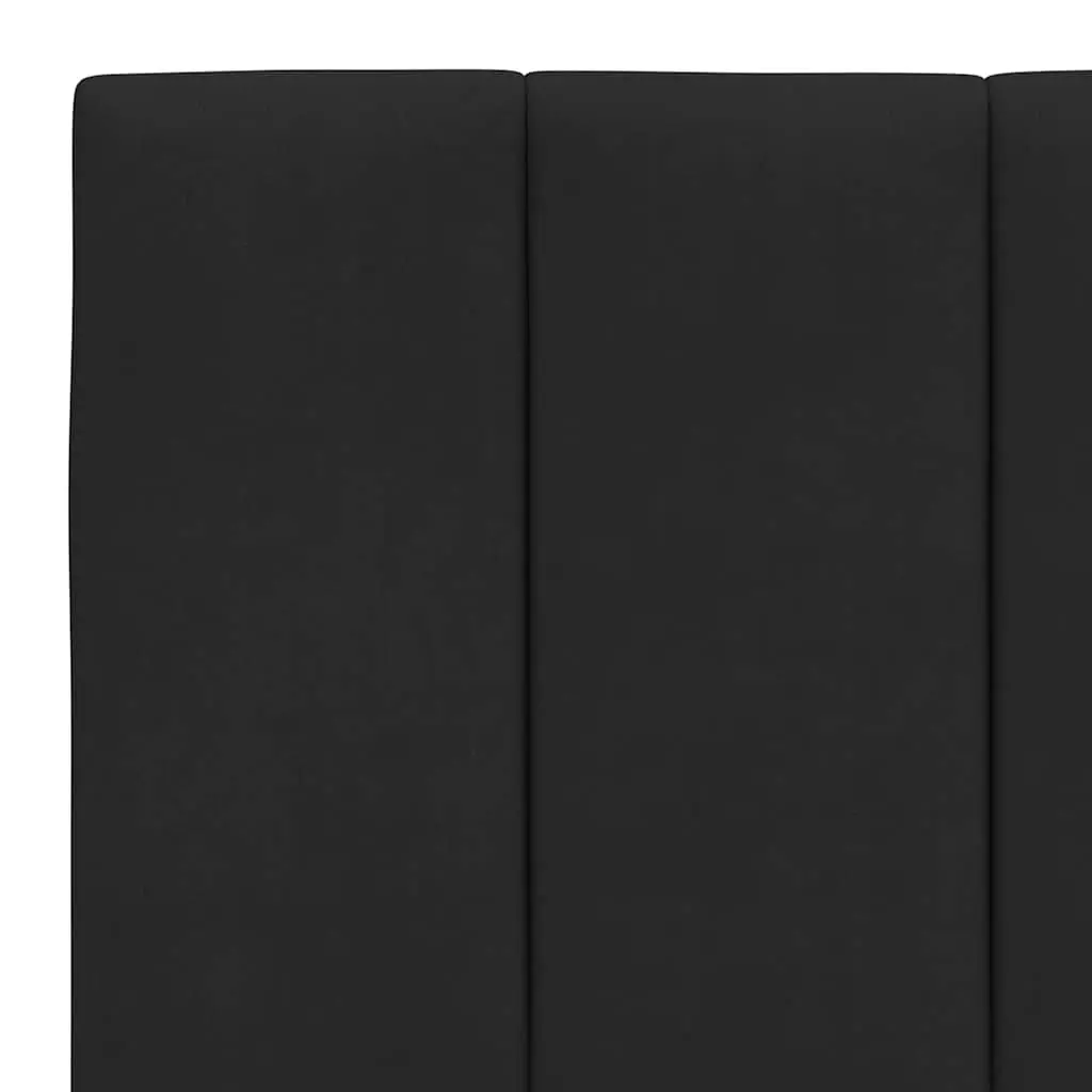 Black Velvet Queen Bed Frame with Cushioned Headboard