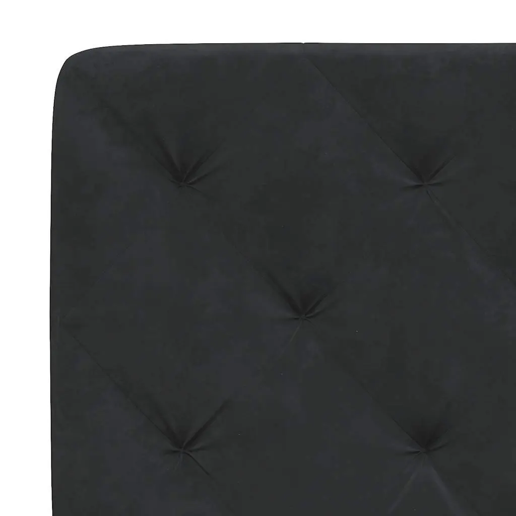 Queen Bed Frame with Black Velvet Headboard