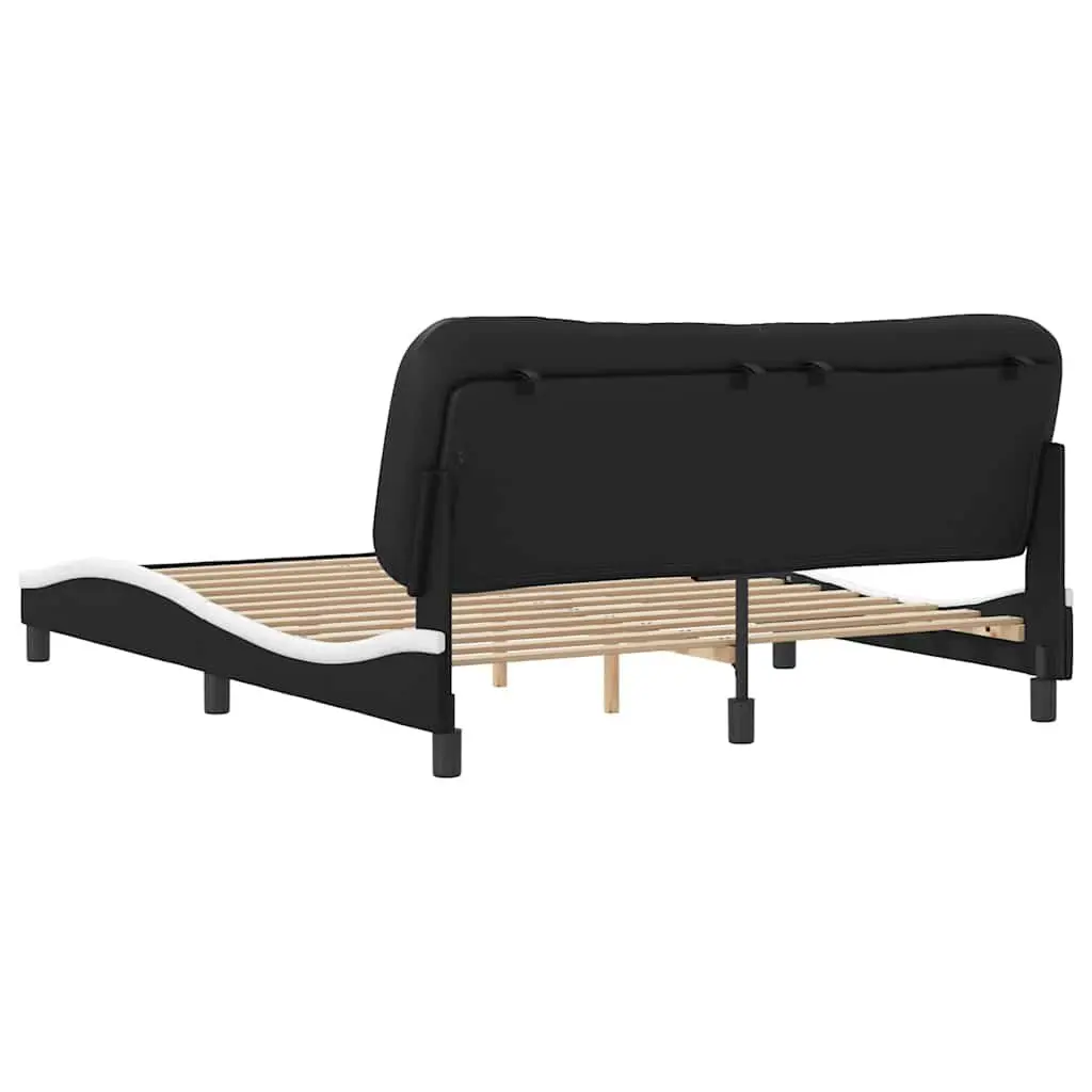Queen Bed Frame Faux Leather 152 x 203 cm White