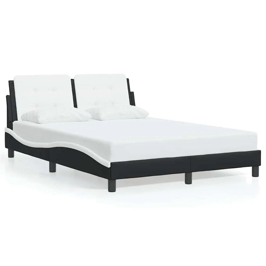 Black Fabric Bed Frame with Cushioned Headboard