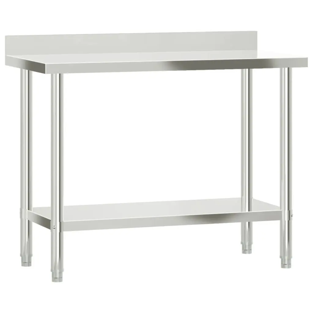 Stainless Steel Kitchen Work Table with Overshelf