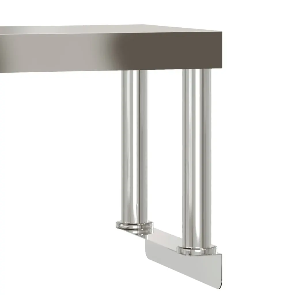 Stainless Steel Kitchen Work Table with Overshelf