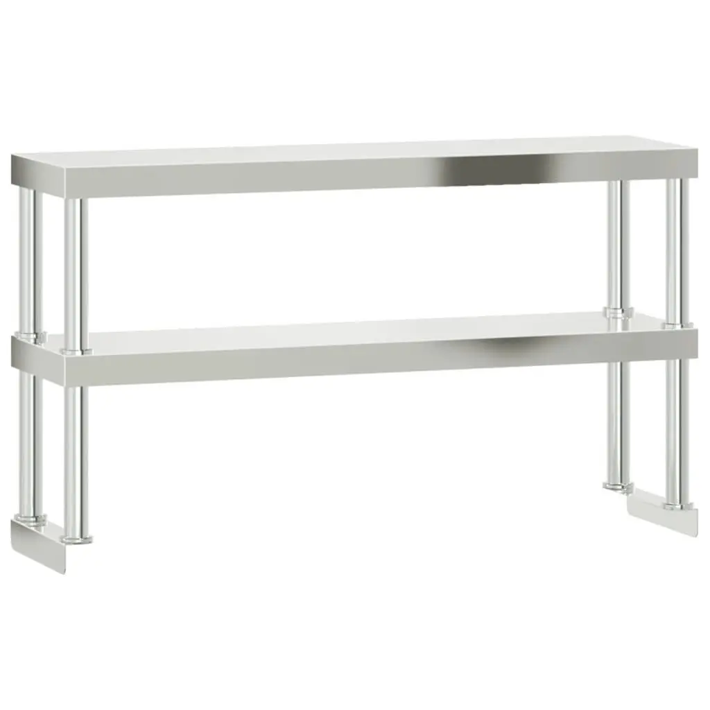 Stainless Steel Kitchen Work Table with Overshelf