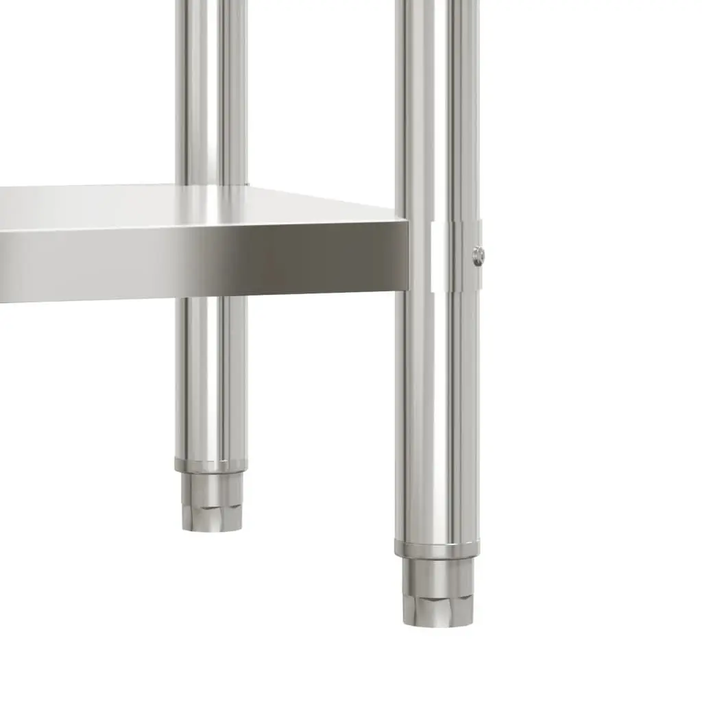 Stainless Steel Kitchen Work Table with Overshelf