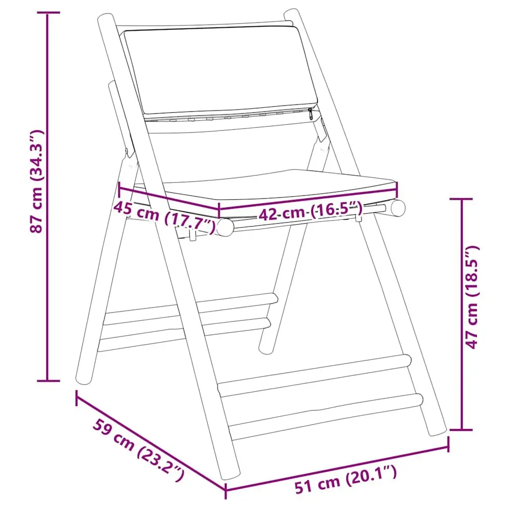 Folding Bistro Chairs 4-Piece Set