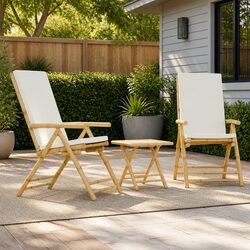 Durable Outdoor Bistro Set 3 Piece Folding Garden Furniture