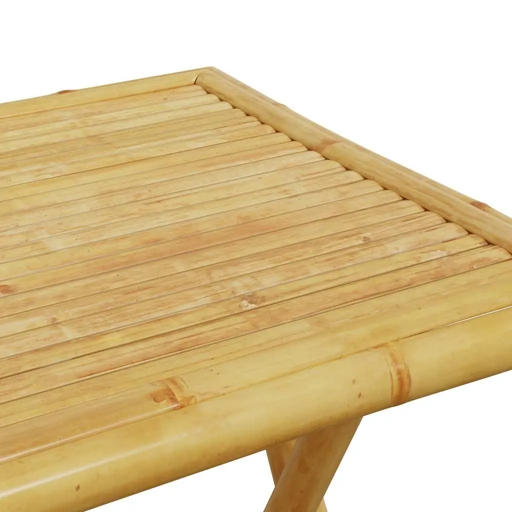 Bamboo Folding Bistro Set with Cushions for Outdoor Use