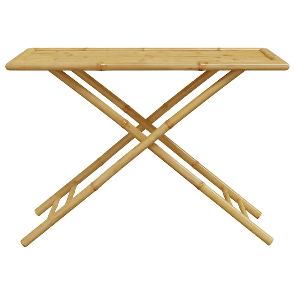 Bistro Set Bamboo 5 Piece Folding Garden Furniture with Cushions Brown