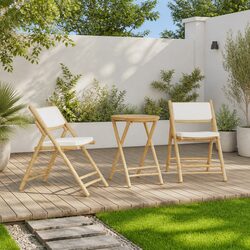 Bistro Set: 3 Piece Folding Outdoor Furniture